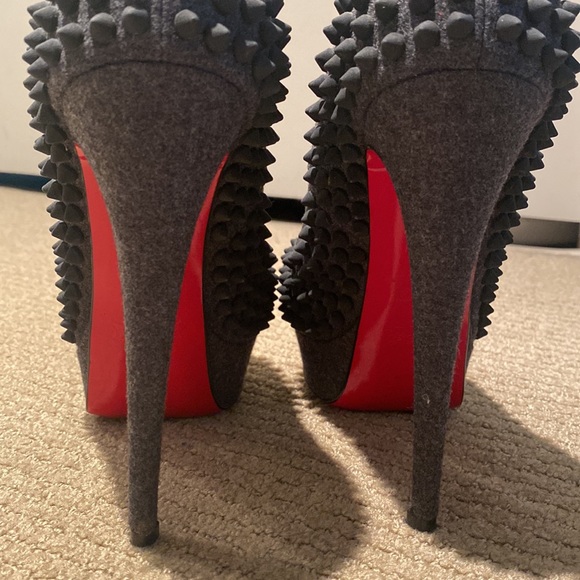 Christian Louboutin Lady Peep Flannel Heels size 36 1/2 - Picture 5 of 7